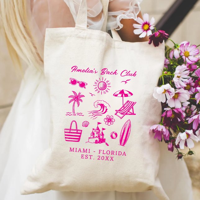 Custom Bach Club Bachelorette Party Favour Bride Tote Bag (Creator Uploaded)