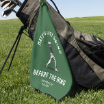 Custom Bachelor Party Favour Golf Trip Groomsmen  Golf Towel<br><div class="desc">Tee off in style with this Bachelor Party "Last Swing Before the Ring" golf towel! A cool,  modern design perfect for the groom’s crew on the course. Customise for a personal touch and a legendary golf trip!</div>