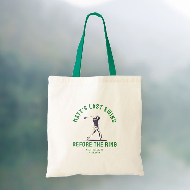 Custom Bachelor Party Favour Golf Trip Groomsmen Tote Bag (Creator Uploaded)