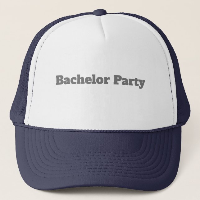 Custom Bachelor Party text Navy Colour Hats or Cap (Front)