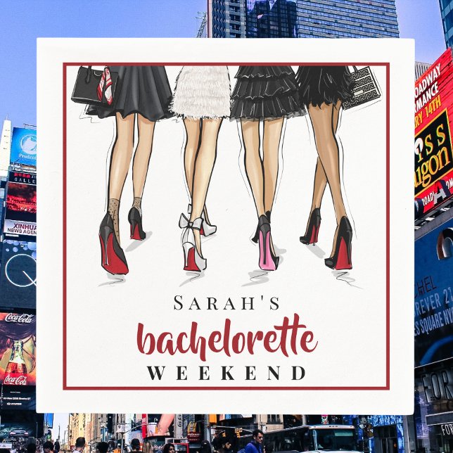 Custom Bachelorette New York City Weekend Fashion Napkin (Creator Uploaded)