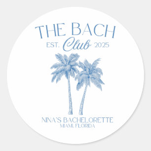 Custom Bachelorette Party Beach Bridal 2025  Classic Round Sticker
