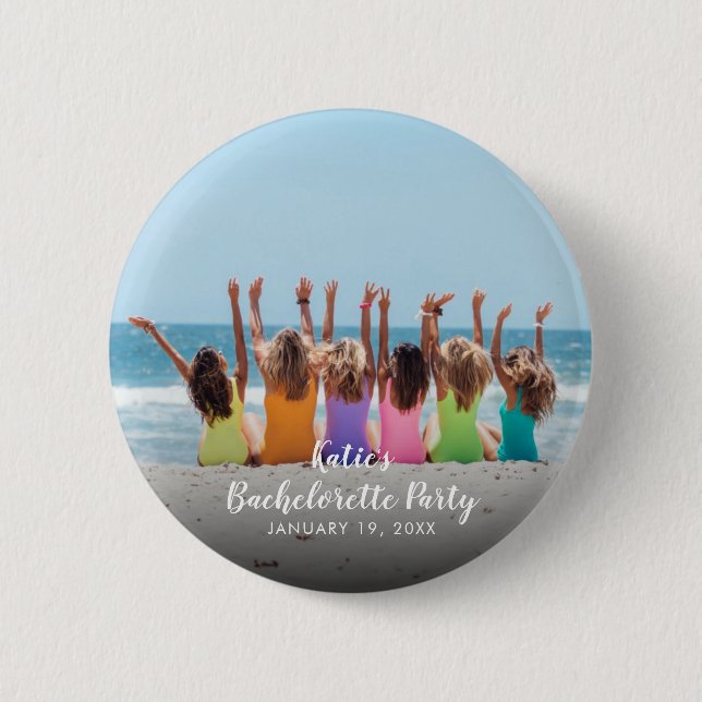 Custom Bachelorette Party Photo Button (Front)