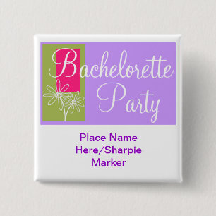 Custom Bachelorette Party Square Pin