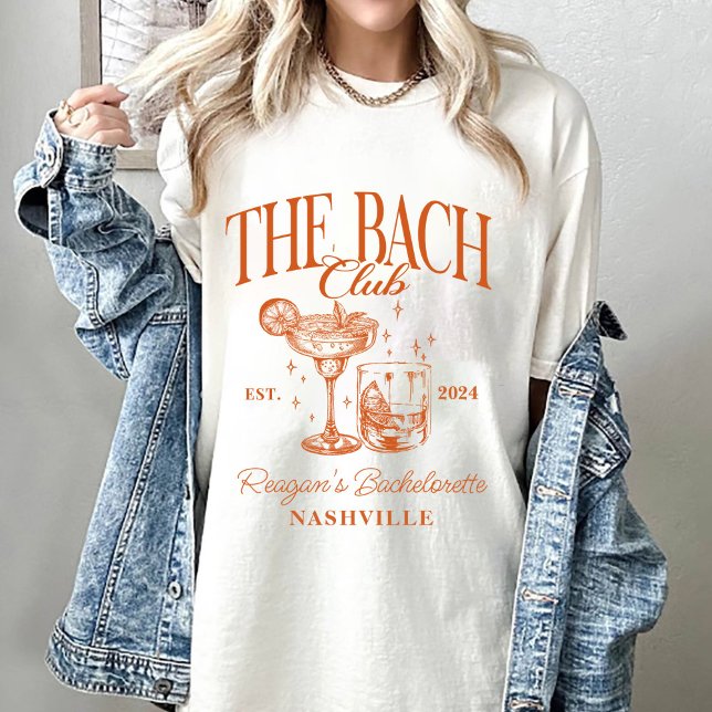 Custom Bachelorette Retro Cocktail Orange T-Shirt (Creator Uploaded)
