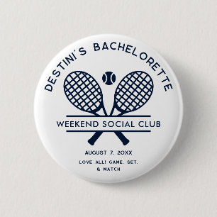 Custom Bachelorette Weekend Tennis Club Party 6 Cm Round Badge