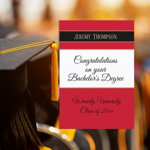 Custom bachelor's degree college graduation card