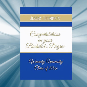 Custom bachelor's degree college graduation card