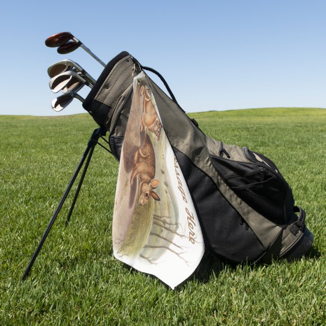 Custom Bachman Hare Rabbit Camping Deco Gifts Golf Towel (Green)