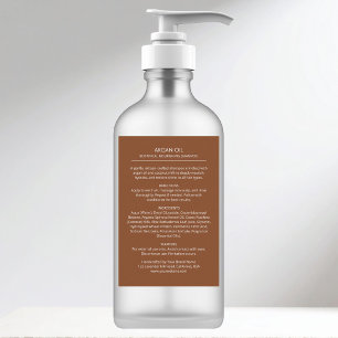 Custom back Bottle Product Label with Ingredients