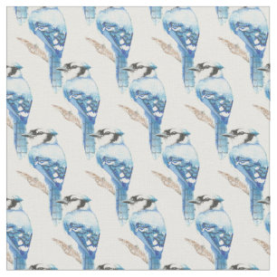 Custom back Colour Blue Jay Bird Nature Art Fabric