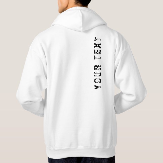 Custom Back Design Your Text Template Men's White Hoodie (Back)