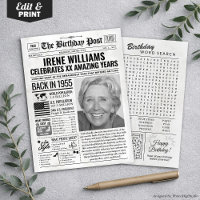 Custom Back in 1955 Newspaper Birthday Card, Trend