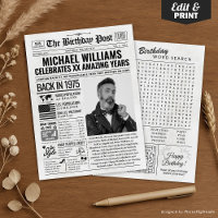 Custom Back in 1975 Newspaper Birthday Card, Trend