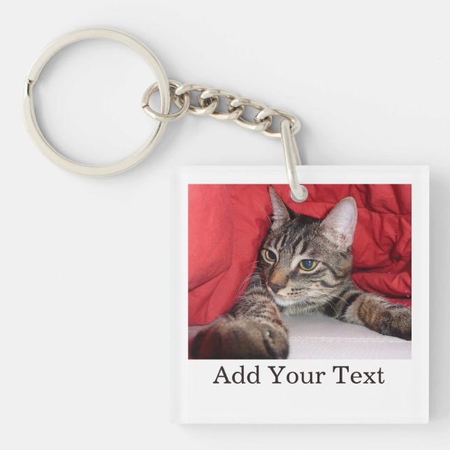 Custom Back Photo And Optional Text Personalised Key Ring (Front)