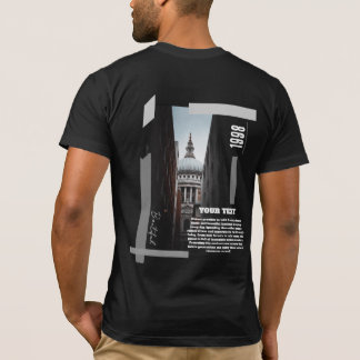 Custom Back Print Modern Urban Building T-Shirt