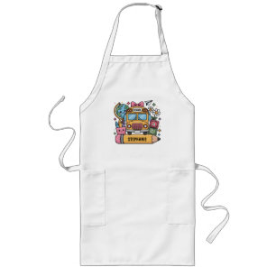 Custom Back-to-School Bus - Personalize Long Apron