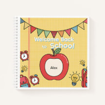 Custom Back to School Science Notebook with apple