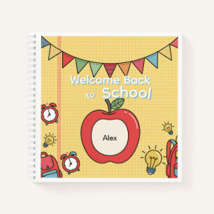 Custom Back to School Science Notebook with apple