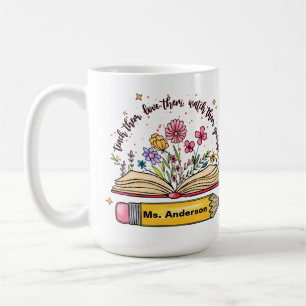 Custom Back to School Teacher Book Coffee Mug