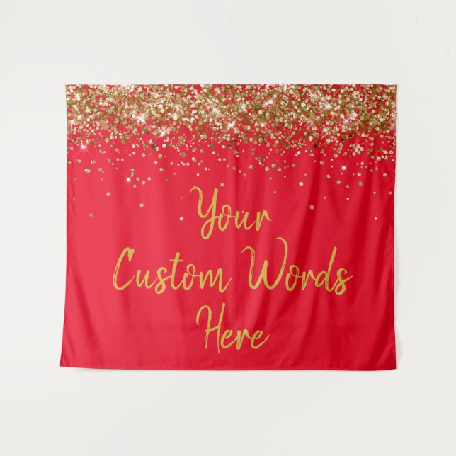 Custom Backdrop Anniversary Party Photo Booth Red Tapestry (Front (Horizontal))