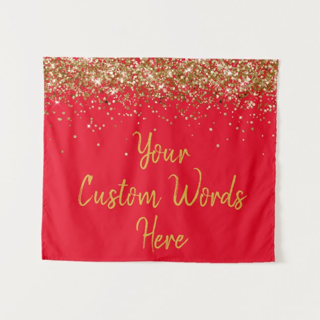 Custom Backdrop Anniversary Party Photo Booth Red Tapestry (Front (Horizontal))