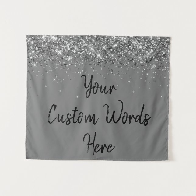 Custom Backdrop Anniversary Photo Booth Grey Grey Tapestry (Front (Horizontal))