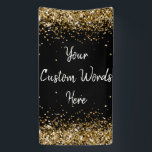 Custom Backdrop Birthday Party Photo Black & Gold Banner<br><div class="desc">sweet 16 quinceanera 40th 50th,  personalised 30th 21st 16th 15th,  25th fifteen sixteen twenty-fifth first,  custom banner for photo booth,  twinkle glitter anniversary hen night,  bridal shower decorations wedding prop,  unique sparkle birthday party decor,  couple engagement them her 1st,  10th white 5th fifth twenty,  anniversary black gold welcome sign</div>