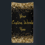 Custom Backdrop Birthday Party Photo Black & Gold Banner<br><div class="desc">sweet 16 quinceanera 40th 50th,  personalised 30th 21st 16th 15th,  25th fifteen sixteen twenty-fifth first,  custom banner for photo booth,  twinkle glitter anniversary hen night,  bridal shower decorations wedding prop,  unique sparkle birthday party decor,  couple engagement them her 1st,  10th tenth 5th fifth twenty,  anniversary black gold welcome sign</div>
