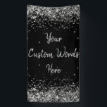 Custom Backdrop Birthday Party Photo Black Silver Banner<br><div class="desc">sweet 16 quinceanera 40th 50th,  personalised 30th 21st 16th 15th,  25th fifteen sixteen twenty-fifth first,  custom banner for photo booth,  twinkle glitter anniversary hen night,  bridal shower decorations wedding prop,  unique sparkle birthday party decor,  couple engagement them her 1st,  10th tenth 5th fifth twenty,  anniversary black silver welcome sign</div>