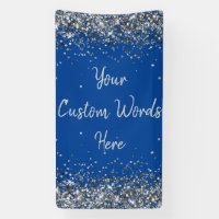 Custom Backdrop Birthday Party Photo Blue & Silver