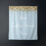 Custom Backdrop Birthday Party Photo Booth Blue Tapestry<br><div class="desc">custom backdrop for photo booth,  hen weekend wedding photobooth sparkly,  sweet 16 quinceanera 40th 50th,  sparkle birthday party personalised 30th,  fifteen 15th sweet sixteen 16th,  twenty-fifth 25th twenty first prop,  light blue gold baby shower,  daughter girl wife twinkle glitter,  granddaughter  boy 5th fifth,  anniversary bridal 20th 10th 80th</div>