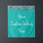 Custom Backdrop Birthday Party Photo Booth Blue Tapestry<br><div class="desc">custom backdrop for photo booth,  hen weekend wedding photobooth sparkly,  sweet 16 quinceanera 40th 50th,  sparkle birthday party personalised 30th,  fifteen 15th sweet sixteen 16th,  twenty-fifth 25th twenty first prop,  turquoise blue silver baby shower,  daughter girl wife twinkle glitter,  granddaughter son boy 5th fifth,  anniversary bridal 20th 10th 80th</div>