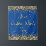 Custom Backdrop Birthday Party Photo Booth Blue Tapestry<br><div class="desc">custom backdrop for photo booth,  sparkle birthday twinkle 15th 18th,  glitter anniversary sweet 16 16th,  personalised 30th 21st 25th 35th,  bridal shower hen do weekend,  wedding night cobalt husband prop,  son man boy bachelorette party,  quinceanera 40th 50th 60th 70th,  20th vow renewal graduation 10th,  grad 45th royal blue gold</div>