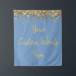Custom Backdrop Birthday Party Photo Booth Dusty  Tapestry<br><div class="desc">custom backdrop for photo booth,  hen weekend wedding photobooth sparkly,  sweet 16 quinceanera 40th 50th,  sparkle birthday party personalised 30th,  fifteen 15th sweet sixteen 16th,  twenty-fifth 25th twenty first prop,  dusty blue gold baby shower,  daughter girl wife twinkle glitter,  granddaughter  boy 5th fifth,  anniversary bridal 20th 10th 80th</div>