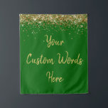 Custom Backdrop Birthday Party Photo Booth Emerald Tapestry<br><div class="desc">custom backdrop for photo booth,  hen weekend wedding photobooth sparkly,  sweet 16 quinceanera 40th 50th,  sparkle birthday party personalised 30th,  fifteen 15th sweet sixteen 16th,  twenty-fifth 25th twenty first prop,  emerald green gold baby shower,  daughter girl wife twinkle glitter,  granddaughter  boy 5th fifth,  anniversary bridal 20th 10th 80th</div>