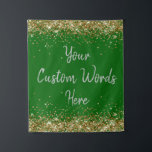 Custom Backdrop Birthday Party Photo Booth Emerald Tapestry<br><div class="desc">custom backdrop for photo booth,  sparkle birthday twinkle 15th 18th,  glitter anniversary sweet 16 16th,  personalised 30th 21st 25th 35th,  bridal shower hen do weekend,  wedding night sparkly son boy,  boho bach prop bachelorette party,  quinceanera 40th 50th 60th 70th,  20th vow renewal graduation girl,  daughter emerald green gold silver</div>