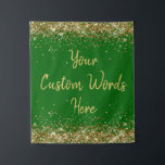 Custom Backdrop Birthday Party Photo Booth Emerald Tapestry<br><div class="desc">custom backdrop for photo booth,  hen weekend wedding photobooth sparkly,  sweet 16 quinceanera 40th 50th,  sparkle birthday party personalised 30th,  fifteen 15th sweet sixteen 16th,  twenty-fifth 25th twenty first prop,  emerald green gold baby shower,  daughter girl wife twinkle glitter,  granddaughter  boy 5th fifth,  anniversary bridal 20th 10th 80th</div>