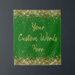 Custom Backdrop Birthday Party Photo Booth Emerald Tapestry<br><div class="desc">custom backdrop for photo booth,  hen weekend wedding photobooth sparkly,  sweet 16 quinceanera 40th 50th,  sparkle birthday party personalised 30th,  fifteen 15th sweet sixteen 16th,  twenty-fifth 25th twenty first prop,  emerald green gold baby shower,  daughter girl wife twinkle glitter,  granddaughter  boy 5th fifth,  anniversary bridal 20th 10th 80th</div>