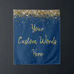 Custom Backdrop Birthday Party Photo Booth Gold Tapestry<br><div class="desc">custom backdrop for photo booth,  hen weekend wedding photobooth sparkly,  sweet 16 quinceanera 40th 50th,  sparkle birthday party personalised 30th,  fifteen 15th sweet sixteen 16th,  twenty-fifth 25th twenty first prop,  navy blue gold baby shower,  daughter girl wife twinkle glitter,  granddaughter  boy 5th fifth,  anniversary bridal 20th 10th 80th</div>