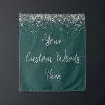 Custom Backdrop Birthday Party Photo Booth Green Tapestry<br><div class="desc">custom backdrop for photo booth,  hen weekend wedding photobooth sparkly,  sweet 16 quinceanera 40th 50th,  sparkle birthday party personalised 30th,  fifteen 15th sweet sixteen 16th,  twenty-fifth 25th twenty first prop,  hunter green silver baby shower,  daughter girl wife twinkle glitter,  granddaughter son boy 5th fifth,  anniversary bridal 20th 10th 80th</div>