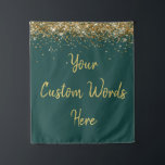 Custom Backdrop Birthday Party Photo Booth Green Tapestry<br><div class="desc">custom backdrop for photo booth,  hen weekend wedding photobooth sparkly,  sweet 16 quinceanera 40th 50th,  sparkle birthday party personalised 30th,  fifteen 15th sweet sixteen 16th,  twenty-fifth 25th twenty first prop,  hunter green gold baby shower,  daughter girl wife twinkle glitter,  granddaughter  boy 5th fifth,  anniversary bridal 20th 10th 80th</div>