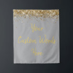 Custom Backdrop Birthday Party Photo Booth Grey Tapestry<br><div class="desc">custom backdrop for photo booth,  hen weekend wedding photobooth sparkly,  sweet 16 quinceanera 40th 50th,  sparkle birthday party personalised 30th,  fifteen 15th sweet sixteen 16th,  twenty-fifth 25th twenty first prop,  grey grey gold baby shower,  daughter girl wife twinkle glitter,  granddaughter  boy 5th fifth,  anniversary bridal 20th 10th 80th</div>