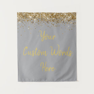 Custom Backdrop Birthday Party Photo Booth Grey Tapestry