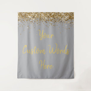 Custom Backdrop Birthday Party Photo Booth Grey Tapestry