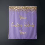 Custom Backdrop Birthday Party Photo Booth Lilac Tapestry<br><div class="desc">custom backdrop for photo booth,  hen weekend wedding photobooth sparkly,  sweet 16 quinceanera 40th 50th,  sparkle birthday party personalised 30th,  fifteen 15th sweet sixteen 16th,  twenty-fifth 25th twenty first prop,  lilac purple gold baby shower,  daughter girl wife twinkle glitter,  granddaughter son boy 5th fifth,  anniversary bridal 20th 10th 80th</div>
