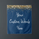 Custom Backdrop Birthday Party Photo Booth Navy Tapestry<br><div class="desc">custom backdrop for photo booth,  hen weekend wedding photobooth sparkly,  sweet 16 quinceanera 40th 50th,  sparkle birthday party personalised 30th,  fifteen 15th sweet sixteen 16th,  twenty-fifth 25th twenty first prop,  navy blue white gold baby,  son boy man husband grandson,  twinkle glitter anniversary 5th fifth,  bridal shower 20th 10th 80th</div>
