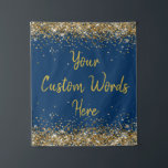 Custom Backdrop Birthday Party Photo Booth Navy Tapestry<br><div class="desc">custom backdrop for photo booth,  birthday party twinkle 15th 18th,  glitter anniversary sweet 16 16th,  personalised 30th 21st 25th 35th,  bridal shower hen do wedding,  boy son man husband daughter,  girl wife prop bachelorette sparkle,  quinceanera 40th 50th 60th 70th,  bride sparkly vow renewal graduation,  10th grad navy blue gold</div>