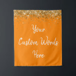 Custom Backdrop Birthday Party Photo Booth Orange Tapestry<br><div class="desc">custom backdrop for photo booth,  hen weekend wedding photobooth sparkly,  sweet 16 quinceanera 40th 50th,  sparkle birthday party personalised 30th,  fifteen 15th sweet sixteen 16th,  twenty-fifth 25th twenty first prop,  orange white gold baby shower,  daughter girl wife twinkle glitter,  granddaughter son boy 5th fifth,  anniversary bridal 20th 10th 80th</div>