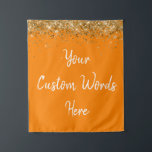 Custom Backdrop Birthday Party Photo Booth Orange Tapestry<br><div class="desc">custom backdrop for photo booth,  hen weekend wedding photobooth sparkly,  sweet 16 quinceanera 40th 50th,  sparkle birthday party personalised 30th,  fifteen 15th sweet sixteen 16th,  twenty-fifth 25th twenty first prop,  orange white gold baby shower,  daughter girl wife twinkle glitter,  granddaughter son boy 5th fifth,  anniversary bridal 20th 10th 80th</div>